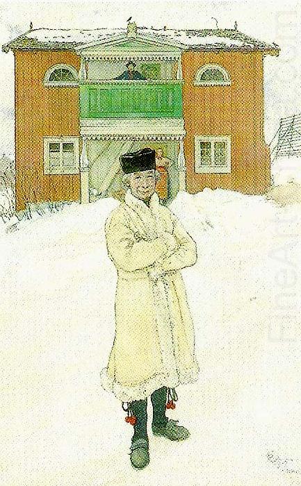 daniels mats framfor sitt hus- daniels mats i bingsjo, Carl Larsson